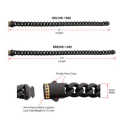 10mm Black IP Steel Matte Finish Miami Cuban Chain Bracelet with 1.6mm Genuine Black Sapphire Gem
