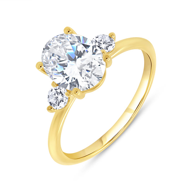 Uneek Timeless Collection Three-Stone Engagement Ring