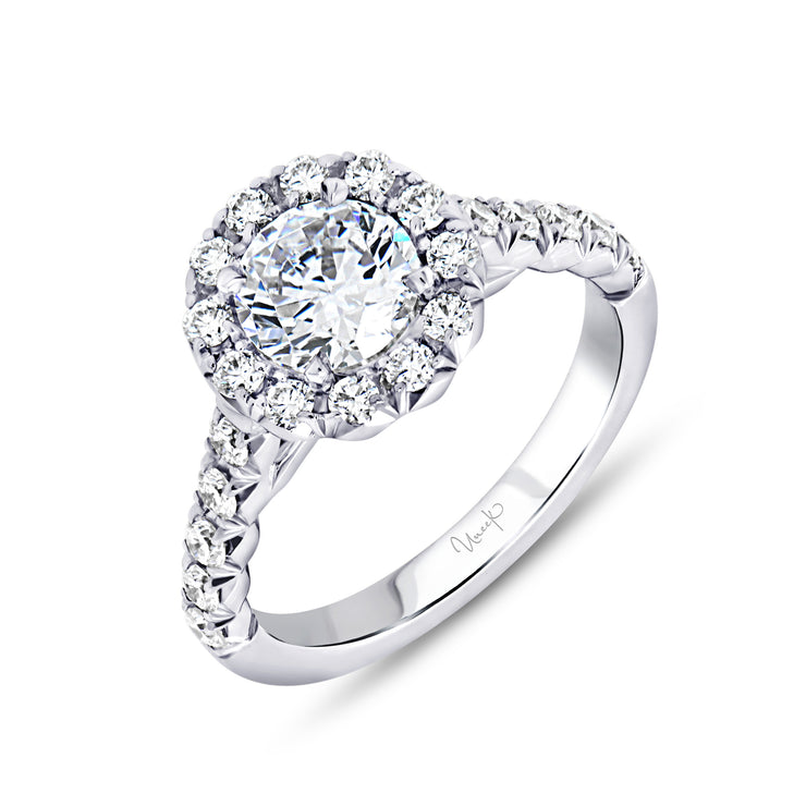 Uneek Us Collection 1-Row Round Engagement Ring